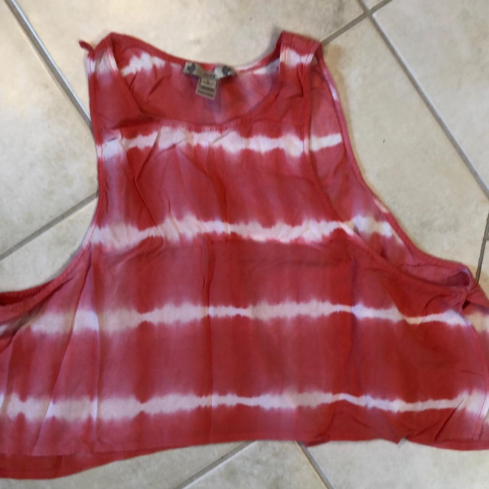 IRIS SALMON TIED-EYED TANK SZ L